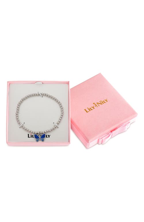 Lily Nily Kids' Crystal Butterfly Bracelet In Blue