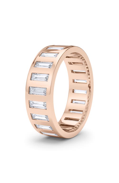 Hautecarat Baguette Lab Created Diamond Eternity Band Ring In Rose Gold