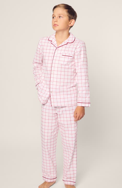 PETITE PLUME PETITE PLUME KIDS' GARNET TATTERSALL PLAID TWO-PIECE PAJAMAS 