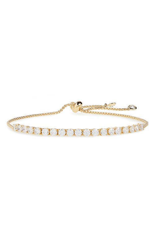 Shop Nordstrom Cubic Zirconia Tennis Slider Bracelet In Clear/gold