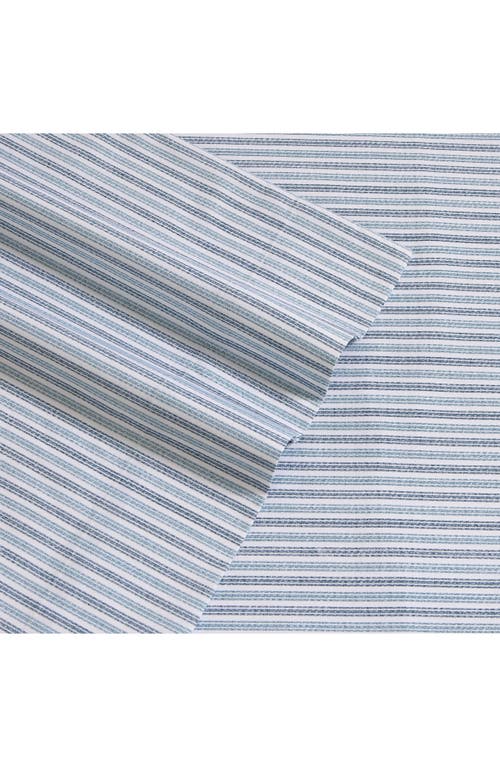 Eddie Bauer Ticking Stripe 200 Thread Count 100% Cotton Percale Sheet Set In Navy