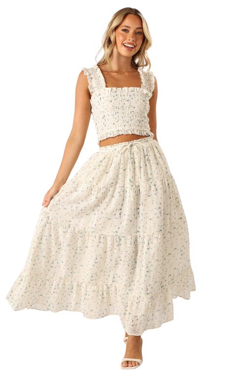 Petal And Pup Petal & Pup Amberlyn Floral Smocked Crop Top In Neutral