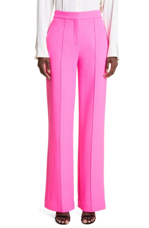 Tibi 100% Silk Cropped Pants Women's Size 8 Floral Print Pink White Green