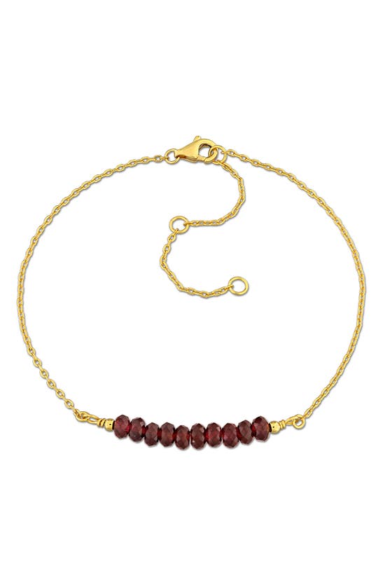 Shop Delmar Beaded Chain Bracelet In Garnet