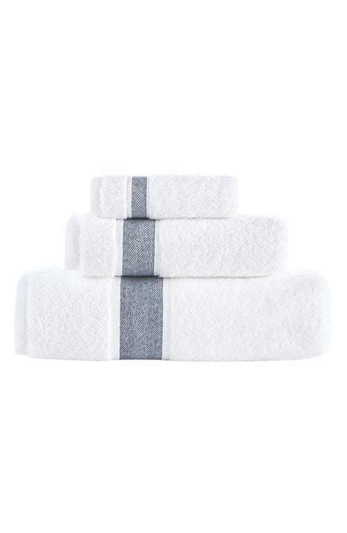 Brooks Brothers Ottoman Rolls Turkish Cotton Bath Essentials In Navy/white