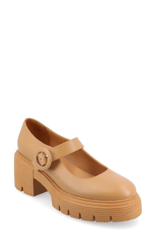 Journee Collection Zarynn Mary Jane Platform Pump In Cognac