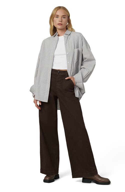 Shop Joe's The Chloe High Waist Wide Leg Utility Jeans In Coffee Bean