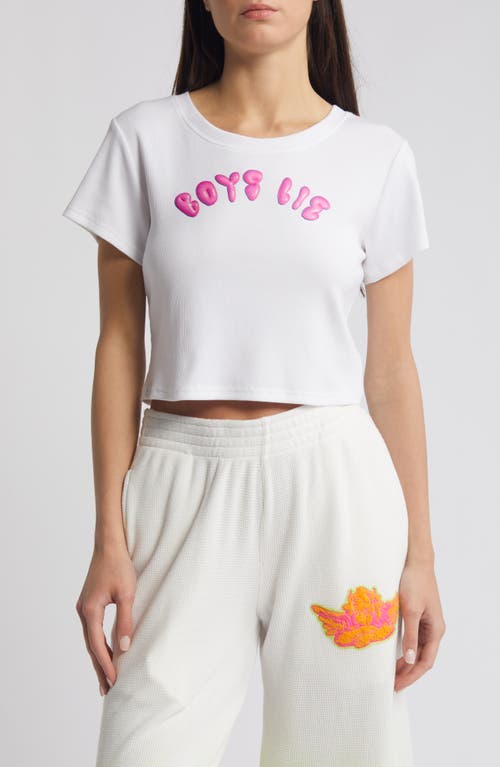 BOYS LIE Sour Patch Crop Graphic T-Shirt White at Nordstrom,