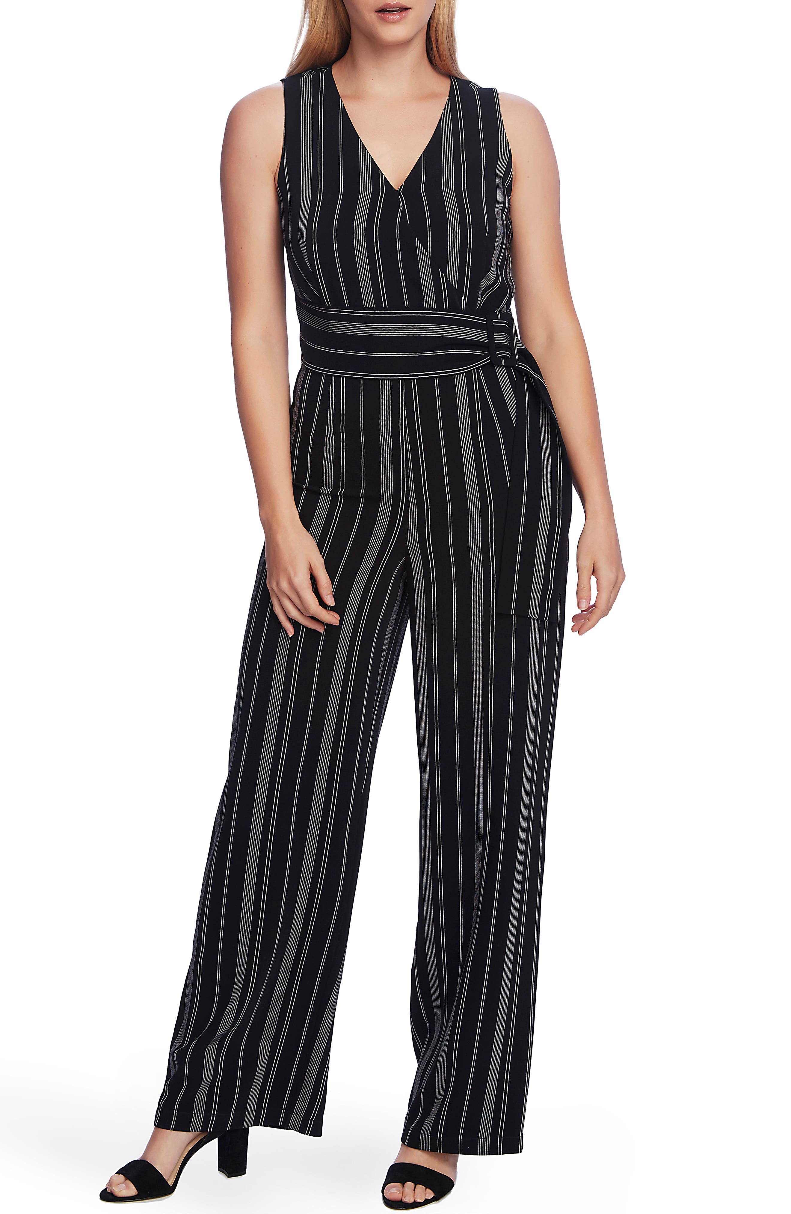 vince camuto striped jumpsuit