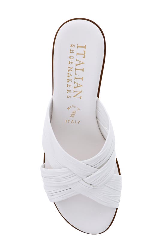 Shop Italian Shoemakers Saylor Crisscross Strap Wedge Sandal In White