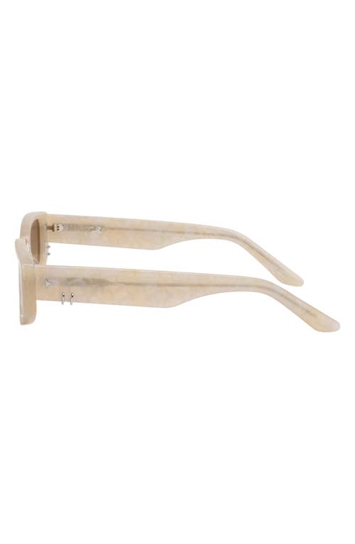 Shop Dezi Cuffed 53mm Square Sunglasses In Limestone/amber/silver