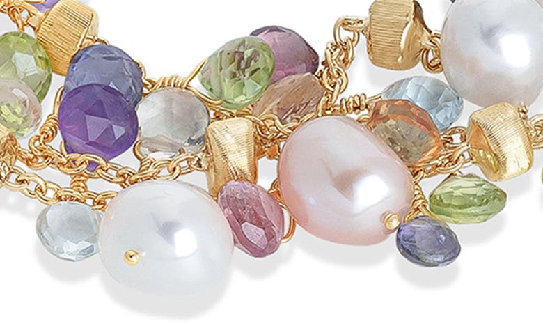 Shop Marco Bicego Paradise Semiprecous Stone & Freshwater Pearl Bracelet In Yellow Gold