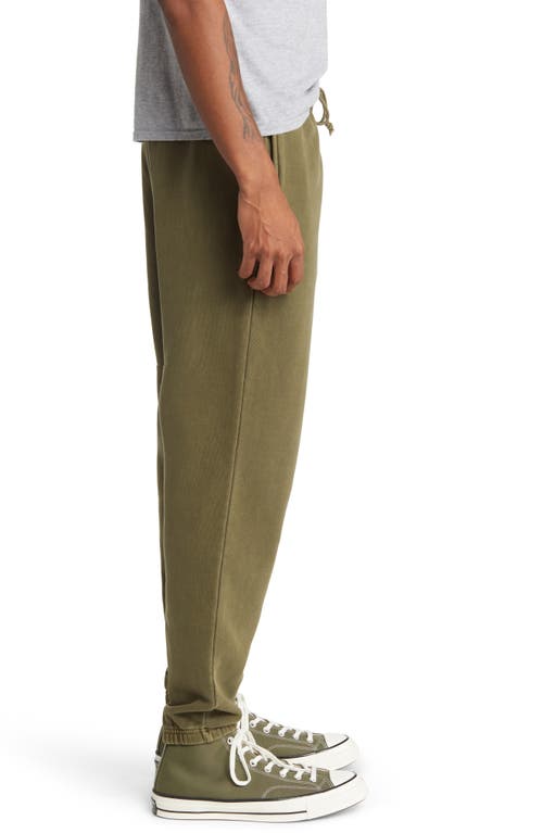 Shop Elwood Core Organic Cotton Brushed Terry Sweatpants In Vintage Green