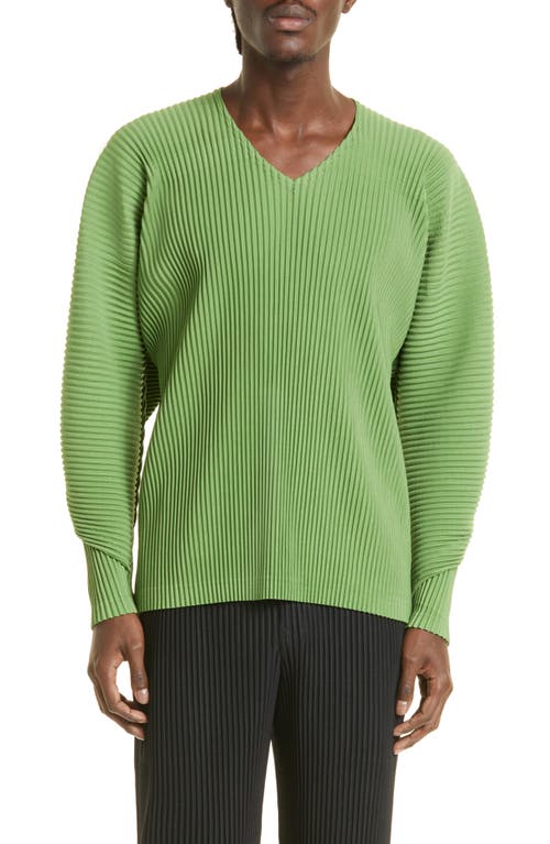 Homme Plissé Issey Miyake Calla Lily Pleated Shirt in 63-Grass