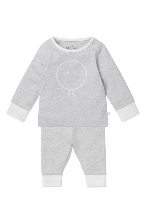 MORI Snoozy Fitted Two-Piece Graphic Pajamas in Grey at Nordstrom