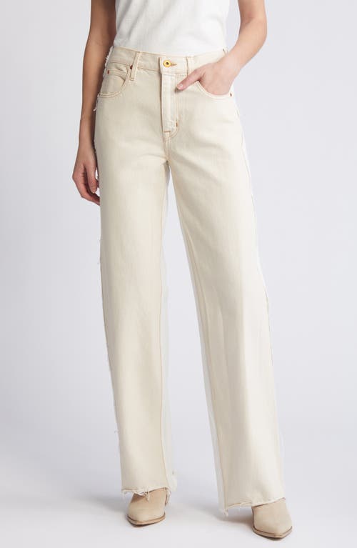 Grace Reworked Paneled Wide Leg Jeans in Natural Ecru
