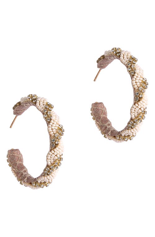 Deepa Gurnani Doris Hoop Earrings In Ivory