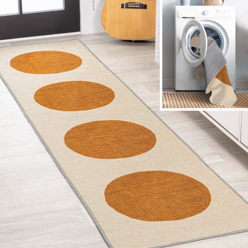 Jonathan Y Cirkel Minimalist Geometric Dot Machine-washable Area Rug In Cream/terracotta