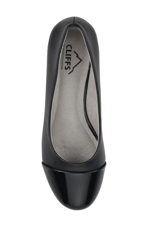 Cliffs By White Mountain Bolivia Cap Toe Wedge Pump In Black Smooth