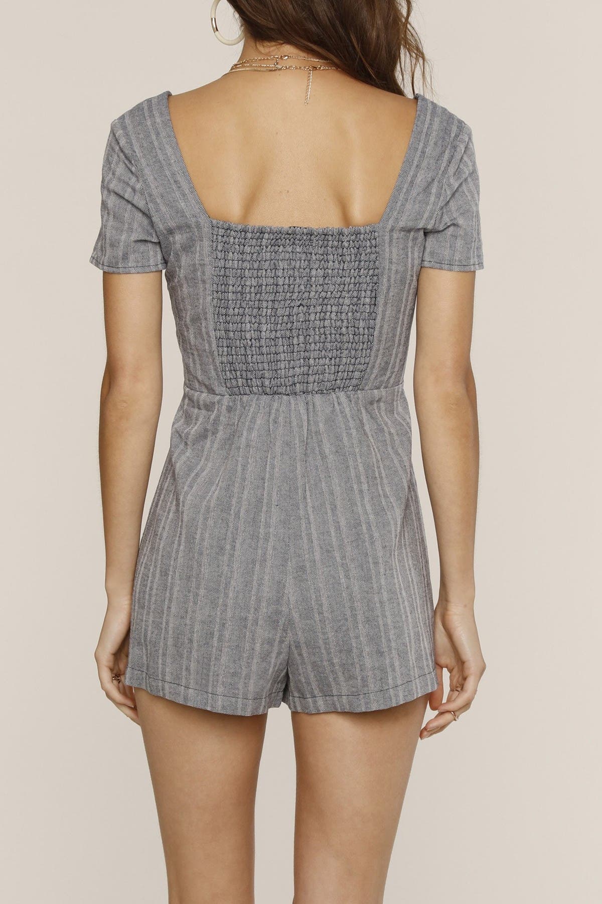 striped short romper