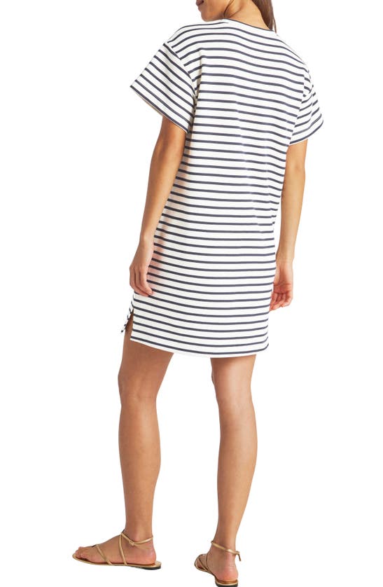 Shop Splendid Whitney Stripe T-shirt Dress In Navy/ White