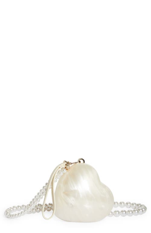 Simone Rocha Micro Heart Perspex® Acrylic Minaudière in Pearl/Pearl