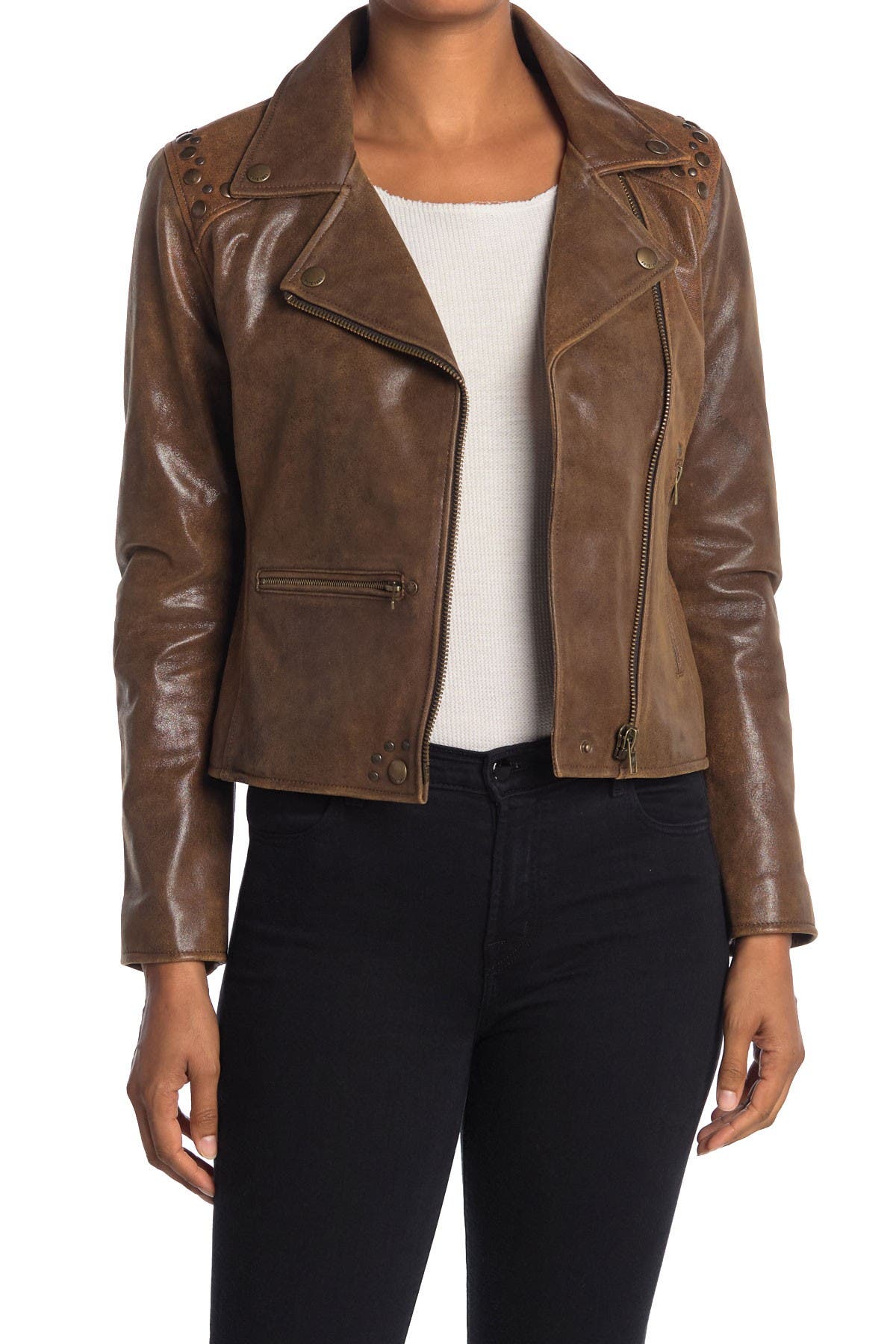 frye leather jacket womens