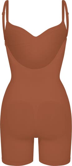 Buy SKIMS Brown Seamless Sculpt Mid Thigh Bodysuit for Women in