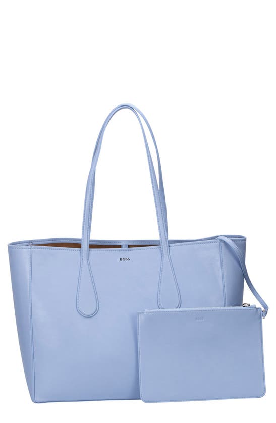 Hugo Boss Liriel Faux Leather Shopper Bag In Bright Blue