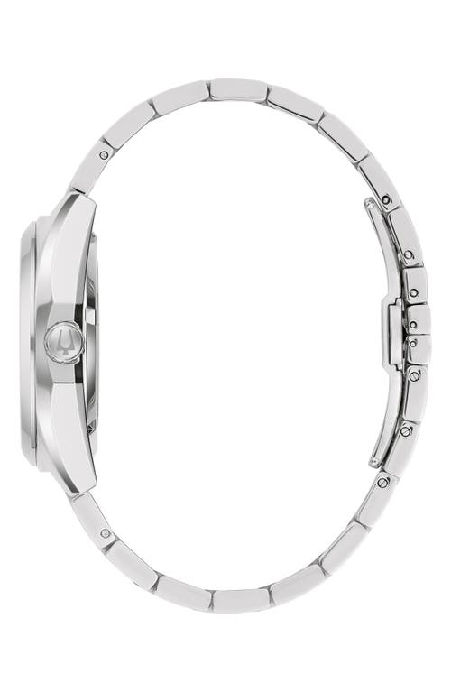 Bulova Surveyor Mens Automatic Silver Tone Stainless Steel Bracelet Watch 96b429 In Silverone