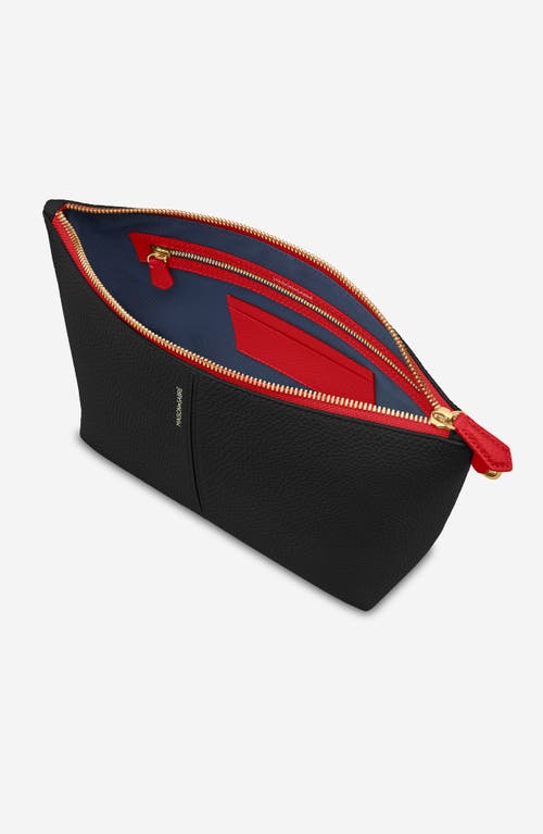 Maison De Sabre Maison De Sabré Medium Leather Flaire Pouch In Rouge Noir
