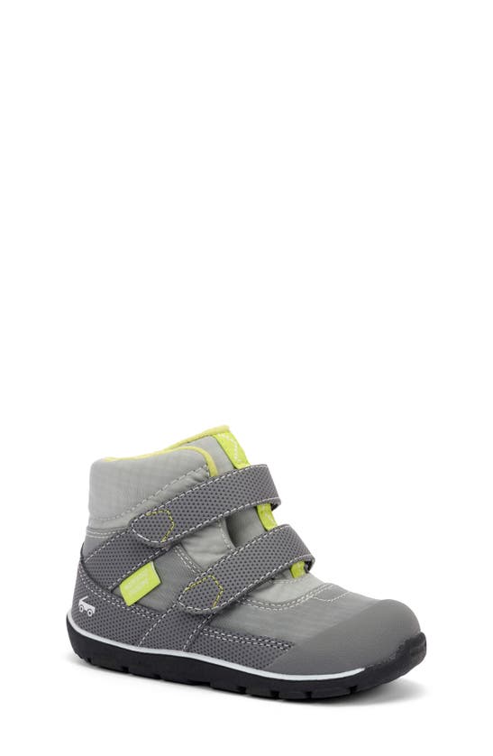 See Kai Run Atlas Ii Waterproof Boot In Gray/ Lime