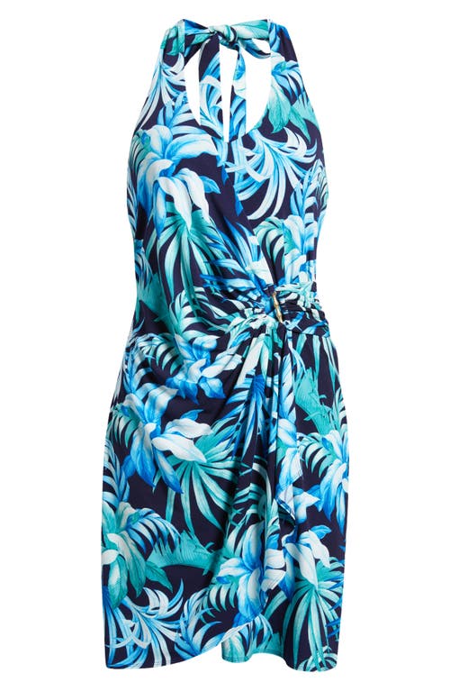 Tommy Bahama Clara Legendary Leaves Knit Halter Dress Island Navy at Nordstrom,