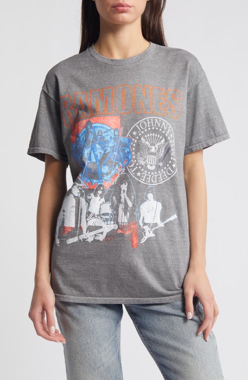 Ramones Cotton Graphic T-Shirt in Charcoal Gray