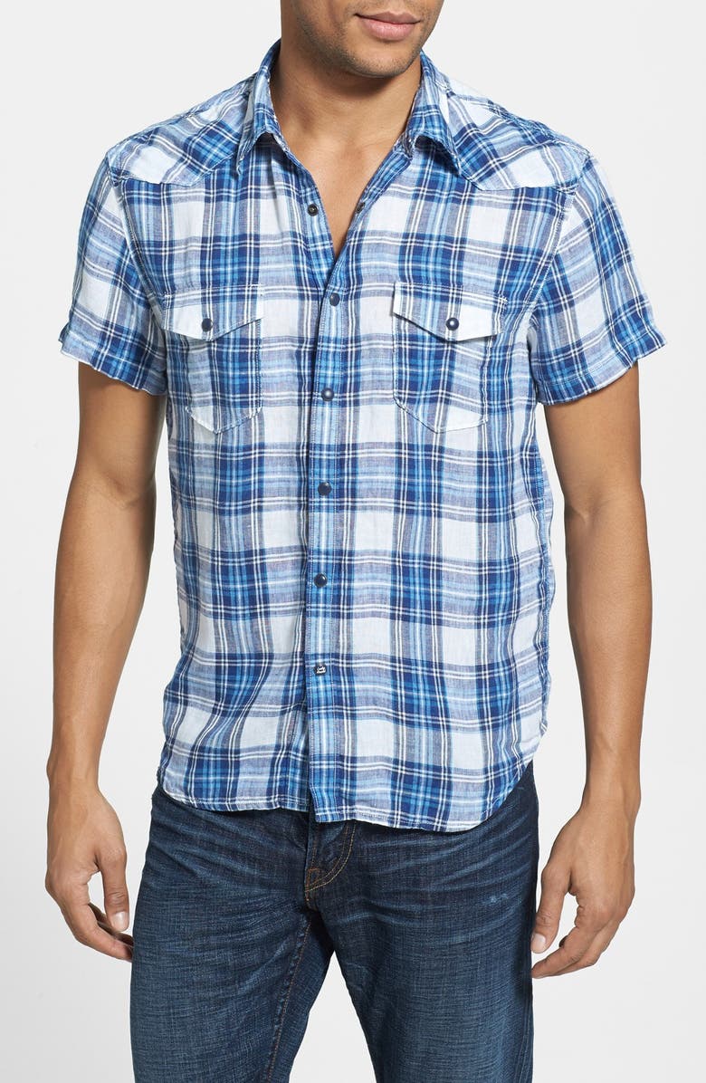 Lucky Brand Short Sleeve Plaid Western Shirt | Nordstrom