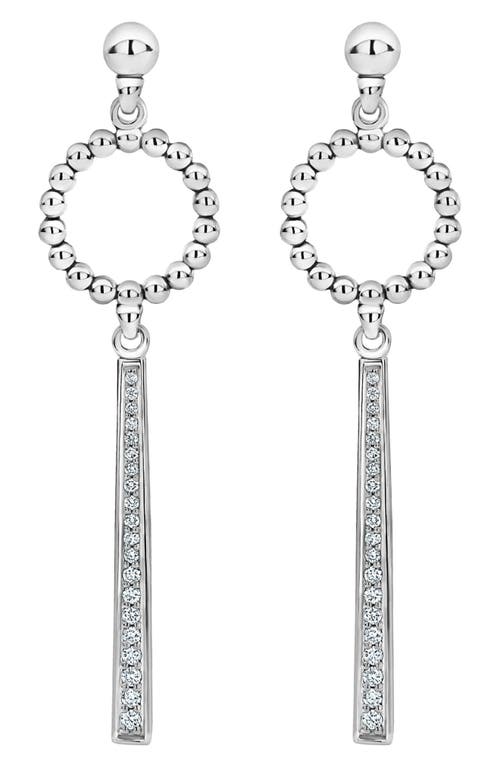 LAGOS Enso Diamond Linear Drop Earrings in Silver/diamond at Nordstrom