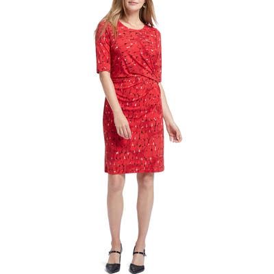 Nic+Zoe Stony Path Drape Dress, Red
