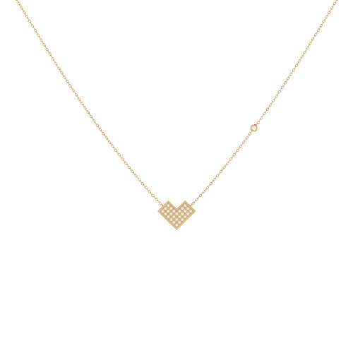 Luvmyjewelry One Way Arrow Sterling Silver Diamond Necklace In 14kt Gold Vermeil On Sterling