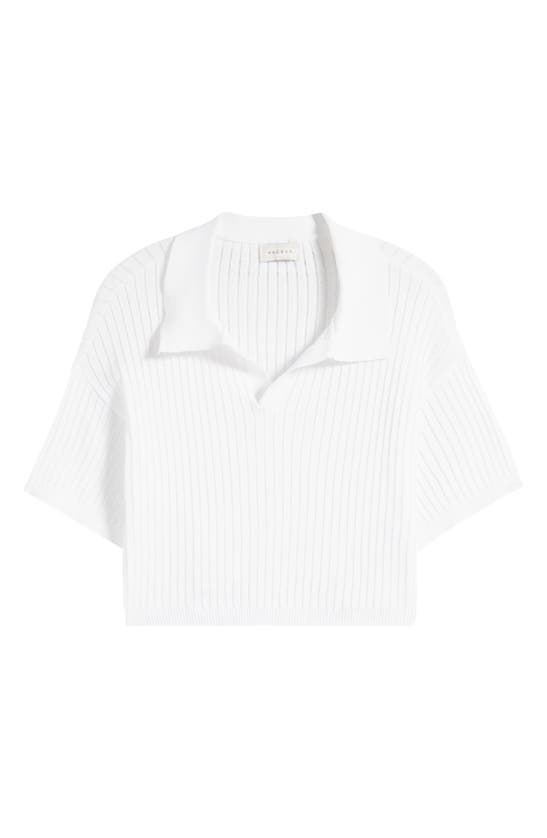 Shop Pacsun Mckenna Rib Crop Johnny Collar Polo In Bright White