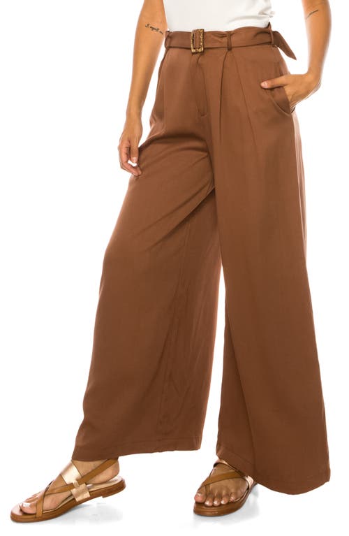 Shop A Collective Story Belted Wide Leg Pants In Joshua Tree