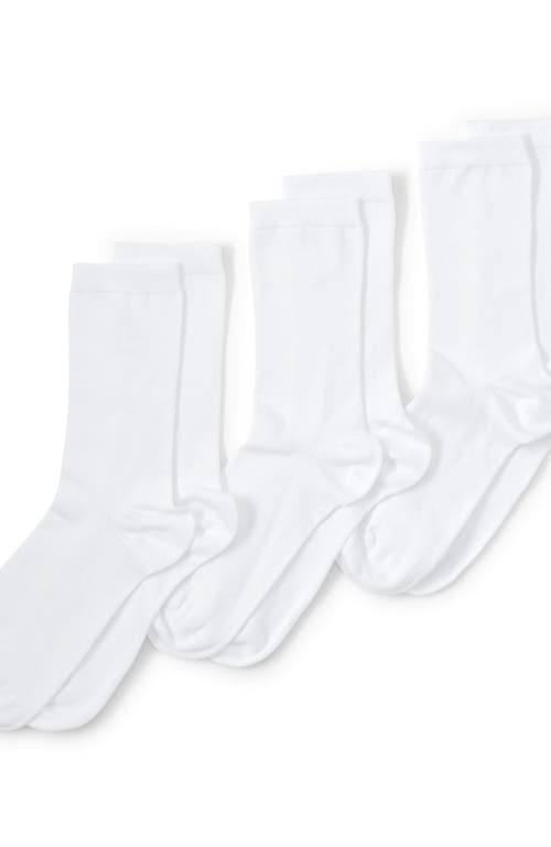 Lands' End 3-pack Seamless Toe Solid Crew Socks In White