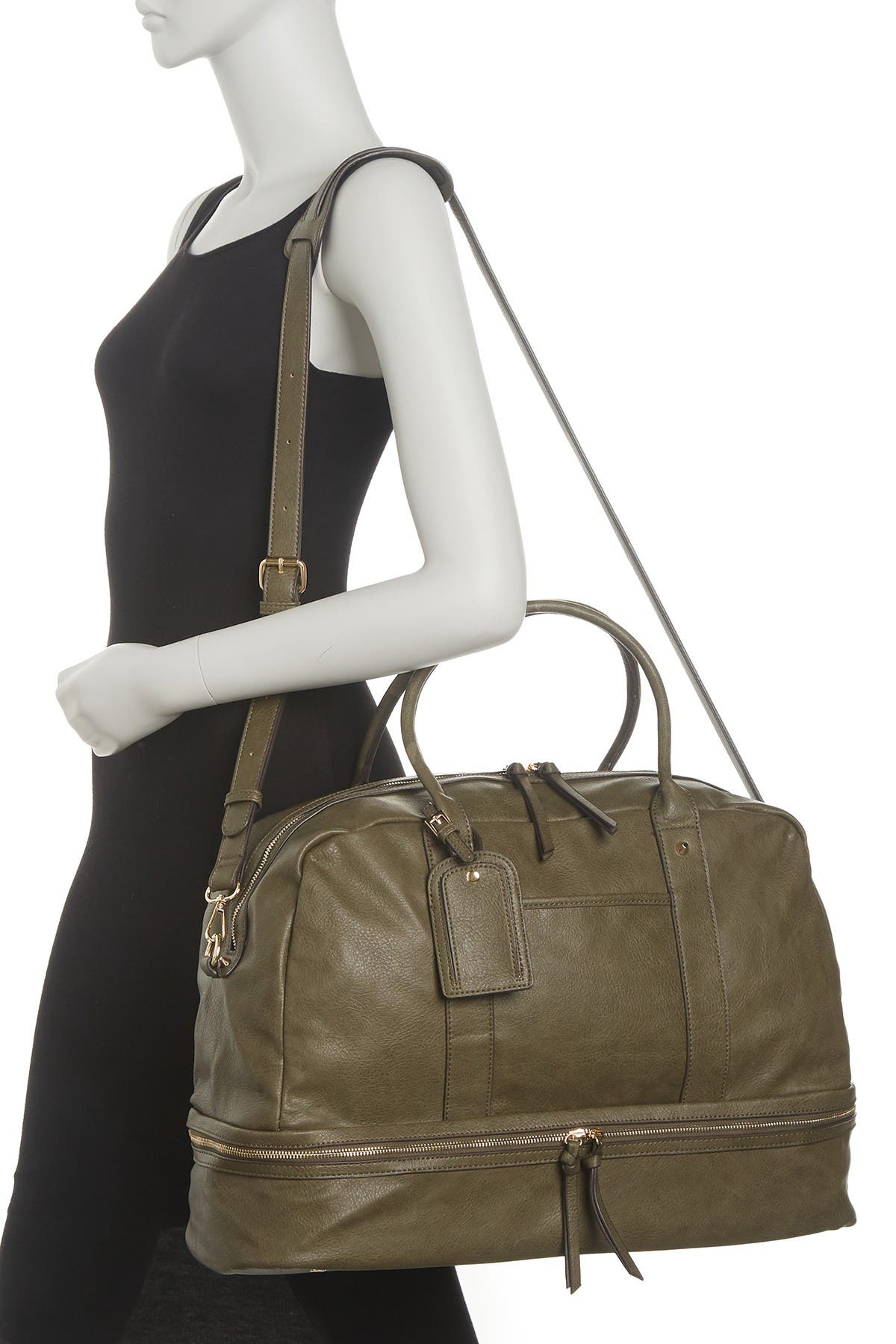 mason faux leather travel satchel