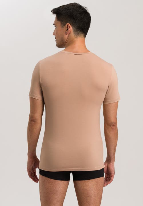 Hanro Cotton Superior V-neck T-shirt In Neutral