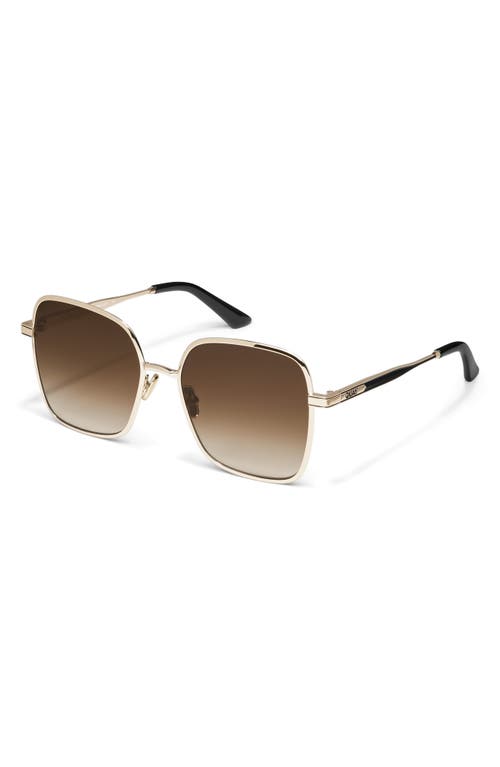 Shop Quay 5th Ave 56mm Gradient Square Sunglasses In Gold/brown