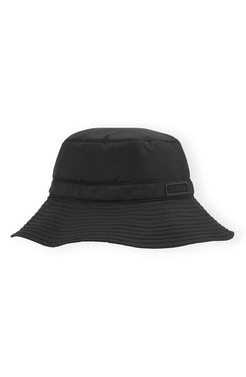 Ganni Recycled Bucket Hat in Black