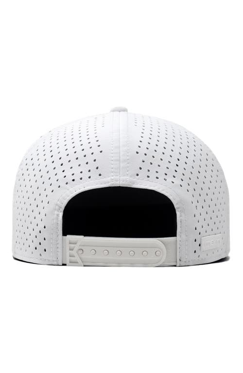 Melin Trenches Icon Hydro Performance Snapback Hat In White/white