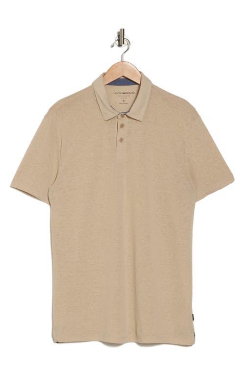 Shop Lucky Brand Linen Blend Polo Shirt In Peyote