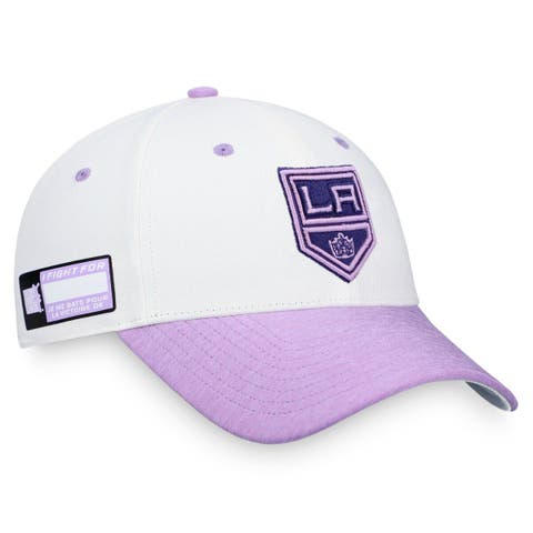 Men's Fanatics Branded White/Purple Tampa Bay Lightning Authentic Pro Hockey Fights Cancer Snapback Hat