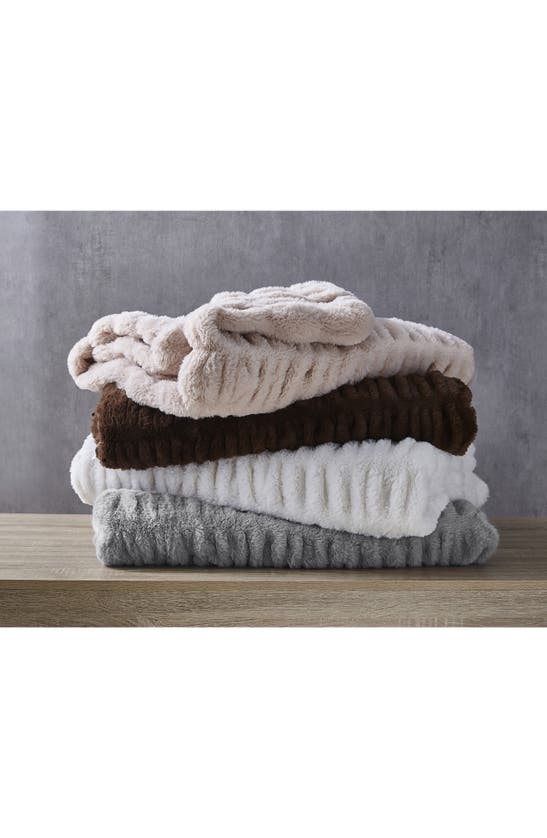Shop Inspired Home Faux Fur Throw Blanket In Blush