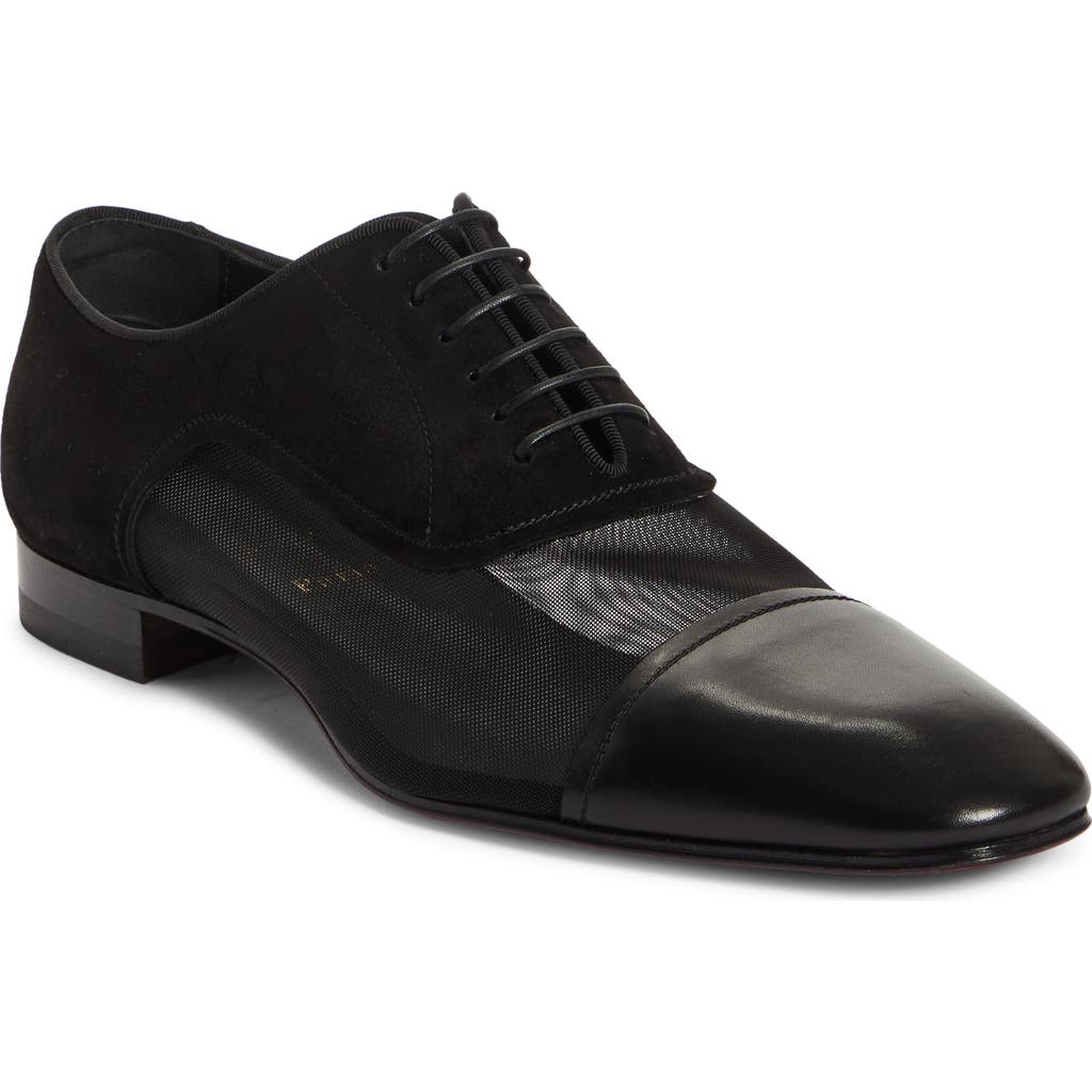 Christian Louboutin Cortomale Mixed Media Oxford In Bk01-black